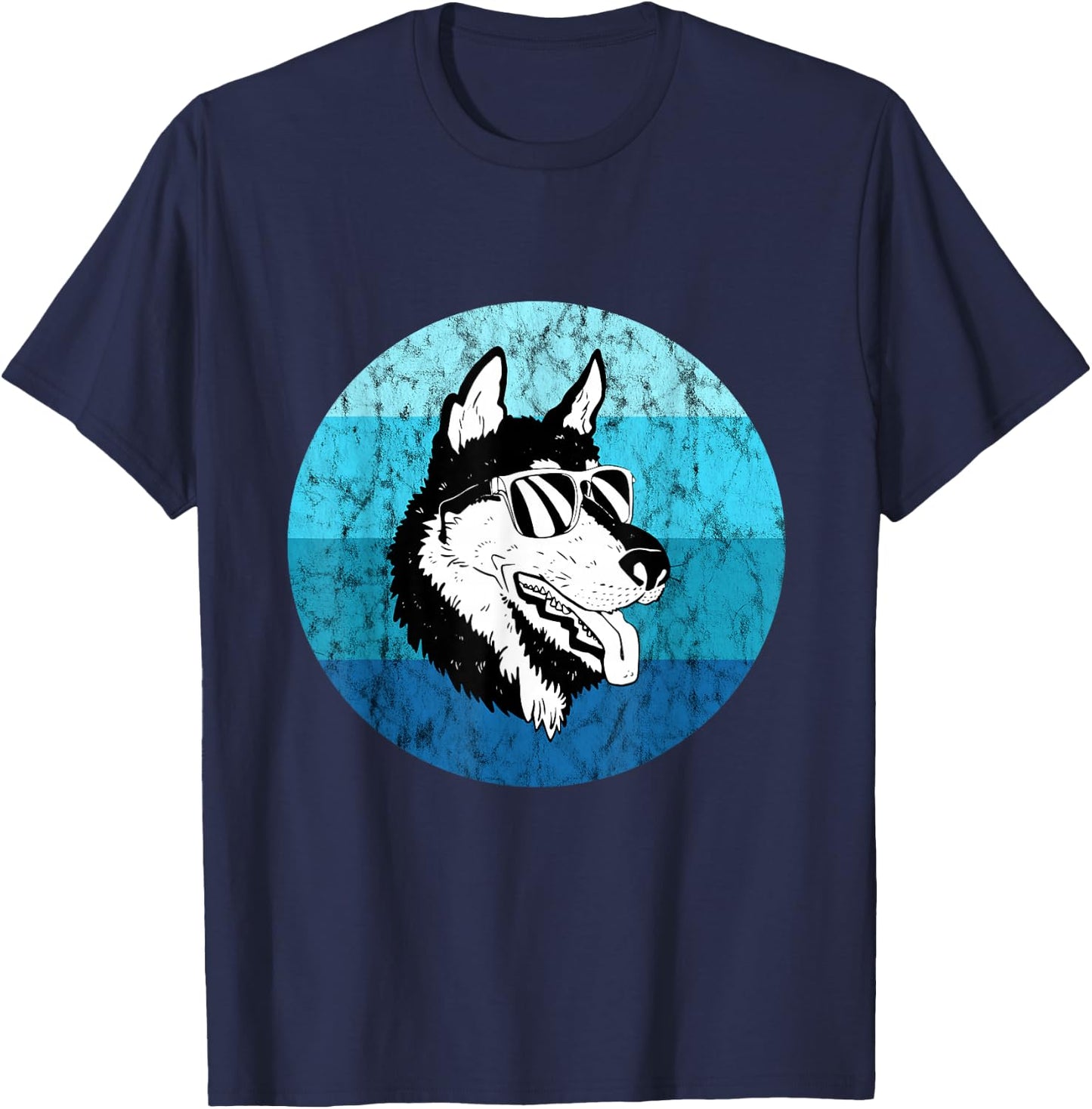 Mush Dog Vintage Alaska Sled Dog Team Huskies Sled Dog T-Shirt - T-Shirt | Navy
