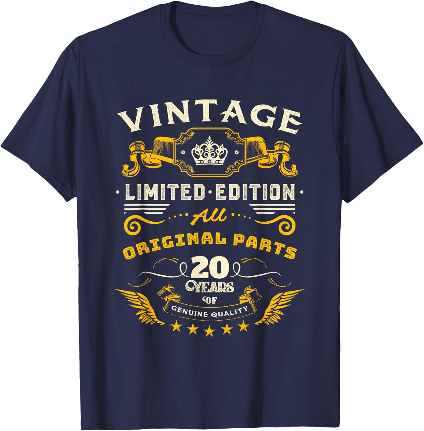 Vintage 2003 Limited Edition 20 Year Old Gifts 20th Birthday T-Shirt - T-Shirt | Navy