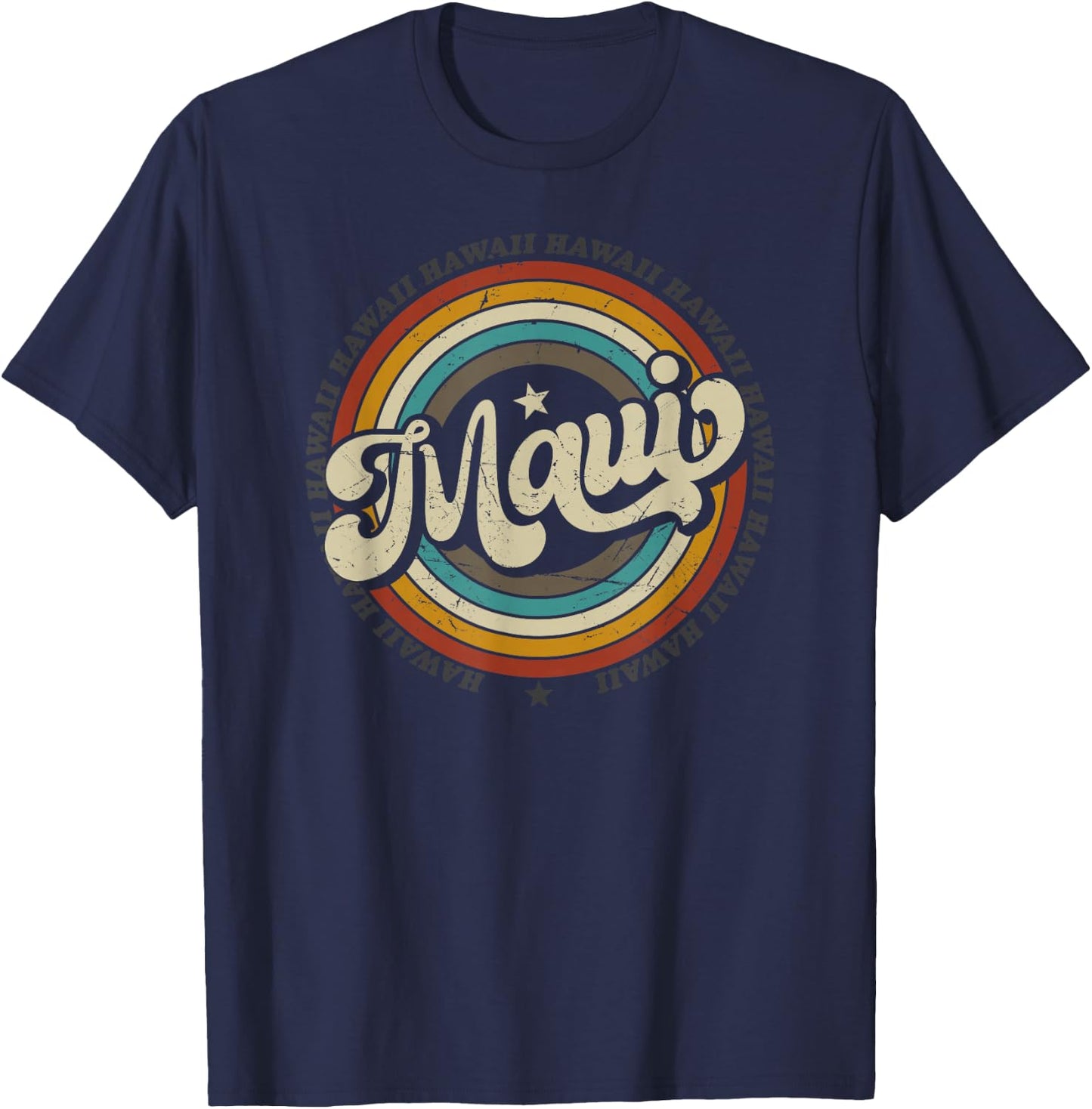 Maui Hawaii Hawaii Beach Surf Retro 70er 80er Vintage T-Shirt - T-Shirt | Navy