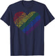 Large Rainbow Heart LGBT Gay Pride Love Support T-Shirt - T-Shirt | Navy