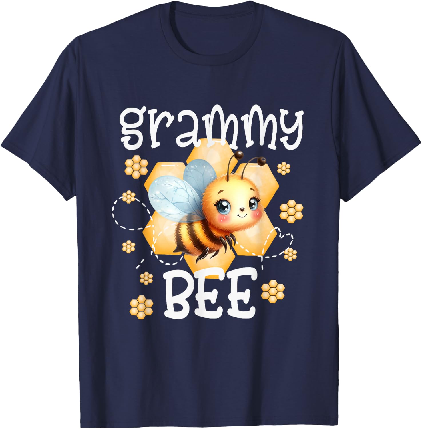 Bee Day Family Matching Birthday Party Shirt Grammy T-Shirt - T-Shirt | Navy