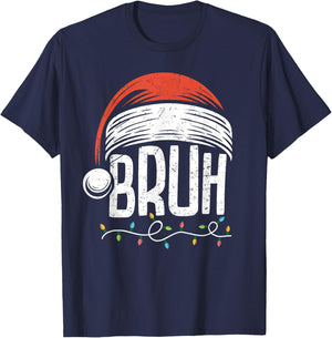 Merry Christmas Bruh Xmas Meme Funny Saying for Boys Men T-Shirt - T-Shirt | Navy