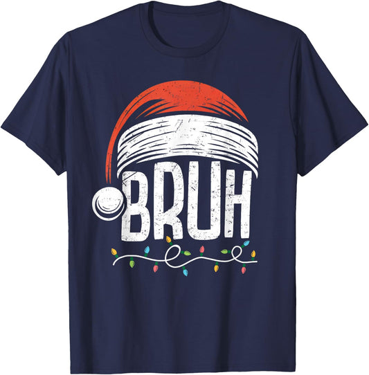 Merry Christmas Bruh Xmas Meme Funny Saying for Boys Men T-Shirt - T-Shirt | Navy