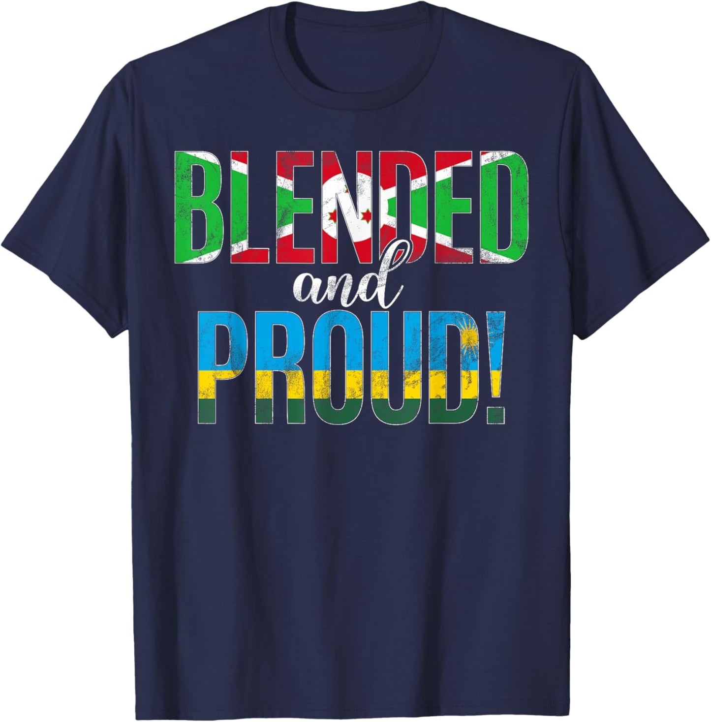 Nationalité mixte et fière moitié burundaise moitié rwandaise T-Shirt - T-Shirt | Navy