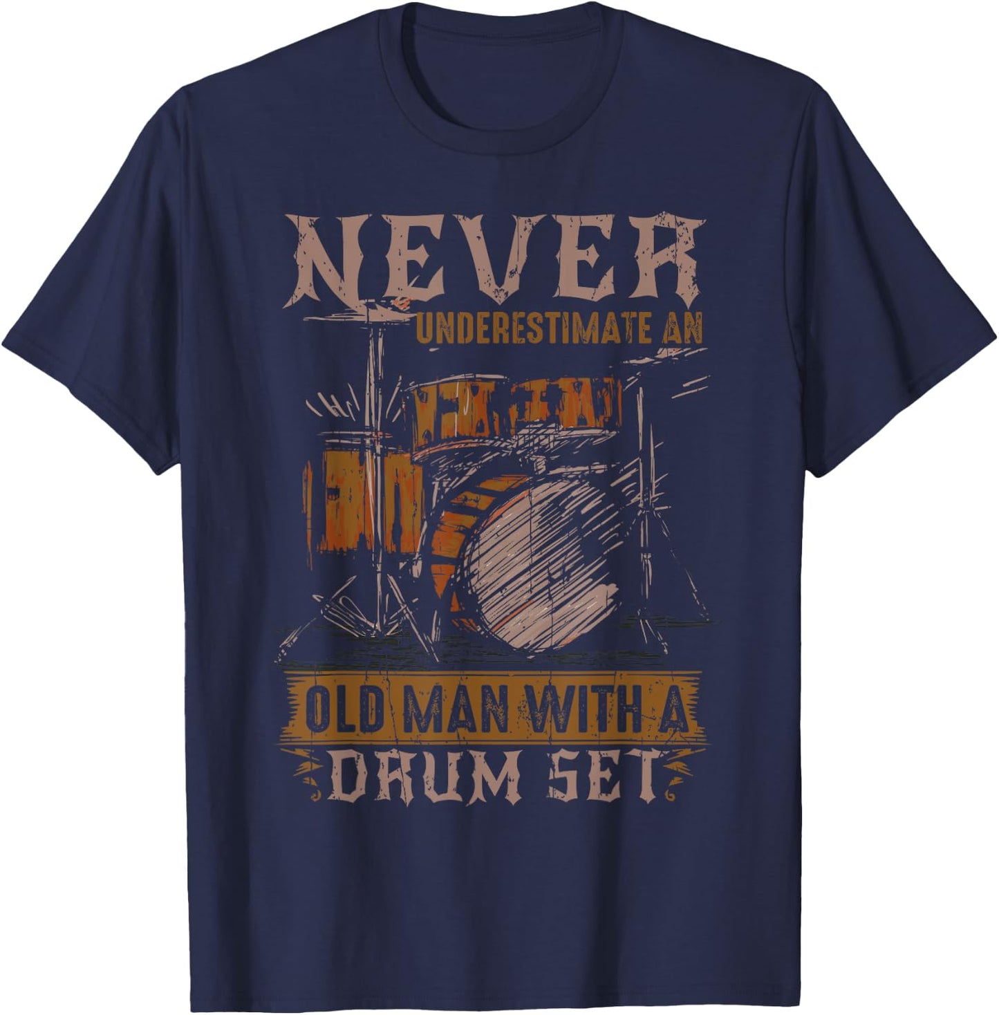 Funny Drummer Art Drum Player T-Shirt - T-Shirt | Navy