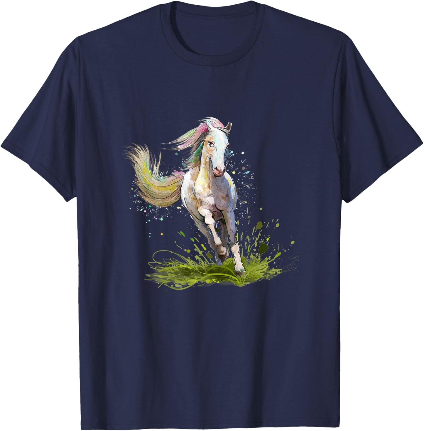 Horse Shirt Girl Gifts Horse Woman Equestrian Rider , Black T-Shirt - T-Shirt | Navy