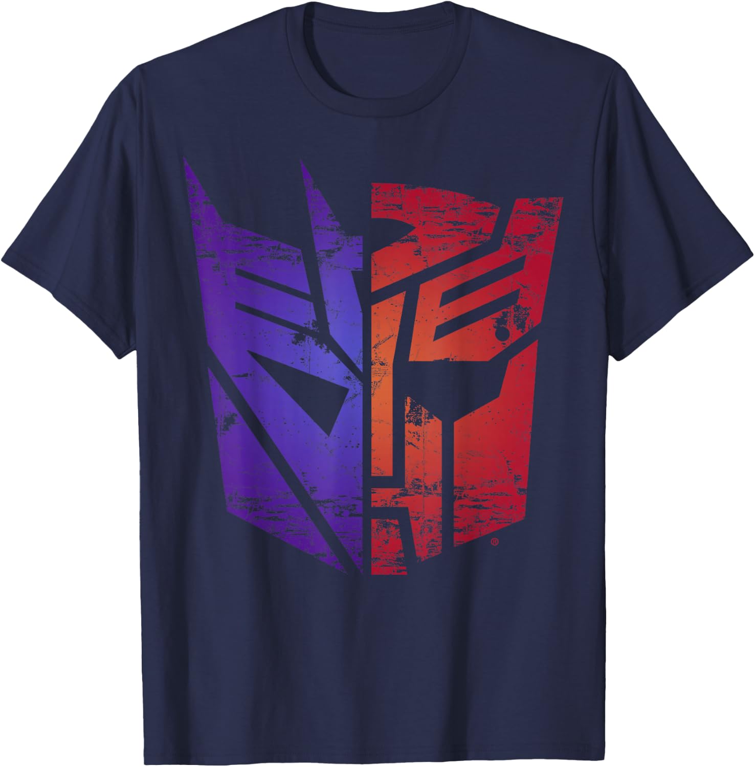 Transformers Decepticon Autobot Split Logo , Black, S T-Shirt - T-Shirt | Navy