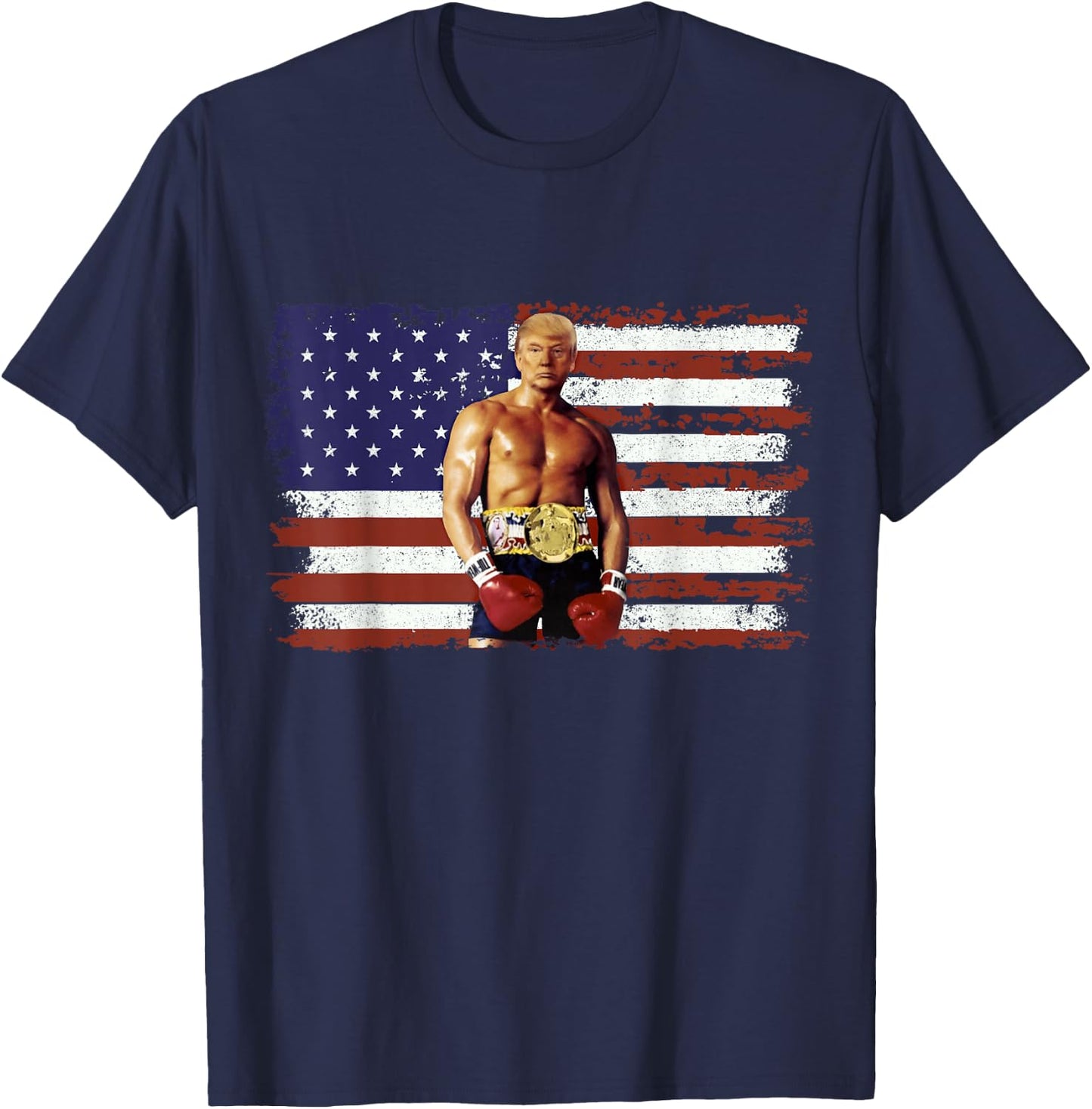 Trump Rocky Funny Boxer Trump Trump Rocky Meme T-Shirt - T-Shirt | Navy