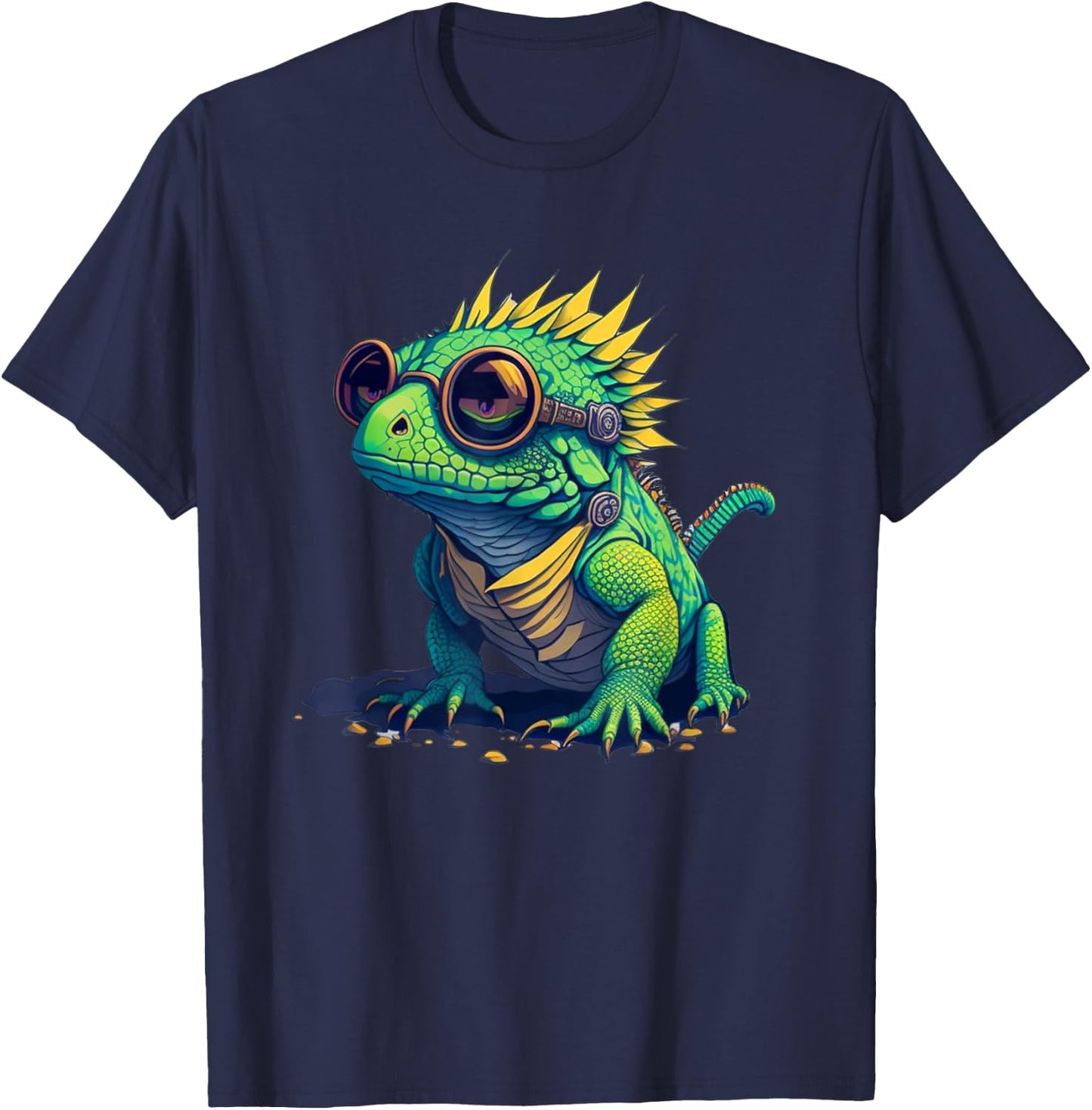 Exotic Iguana Herpetology Apparel Women's Chameleon Sunglasses , Black, Small T-Shirt - T-Shirt | Navy