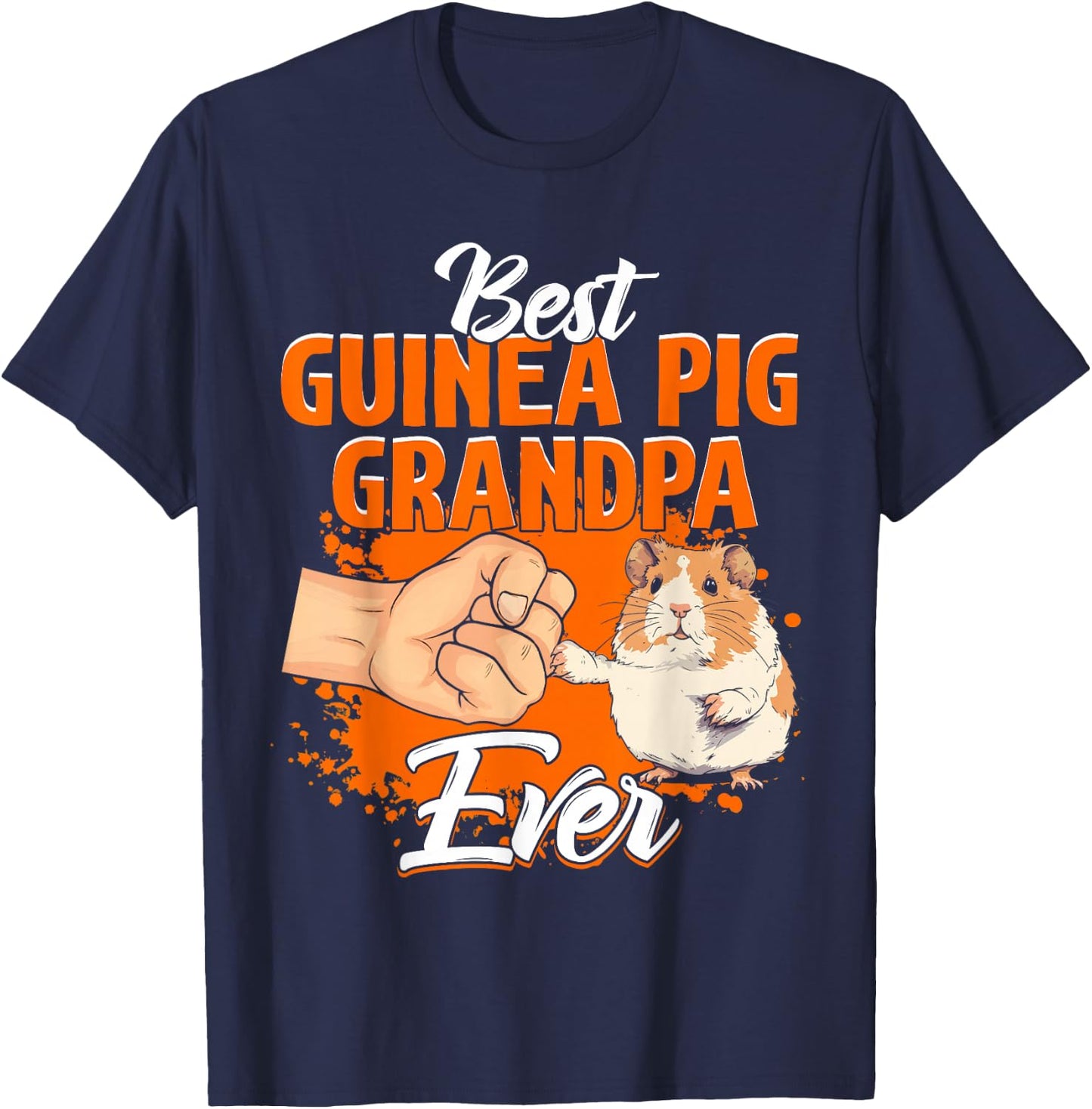 Best Guinea Pig Grandpa Ever Rodent Pet Owner Guinea Pig T-Shirt - T-Shirt | Navy