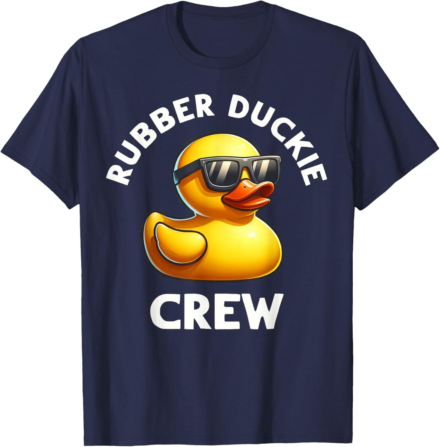 Rubber Duck Funny Quack Yellow Rubber Duckie Crew Graphic T-Shirt - T-Shirt | Navy