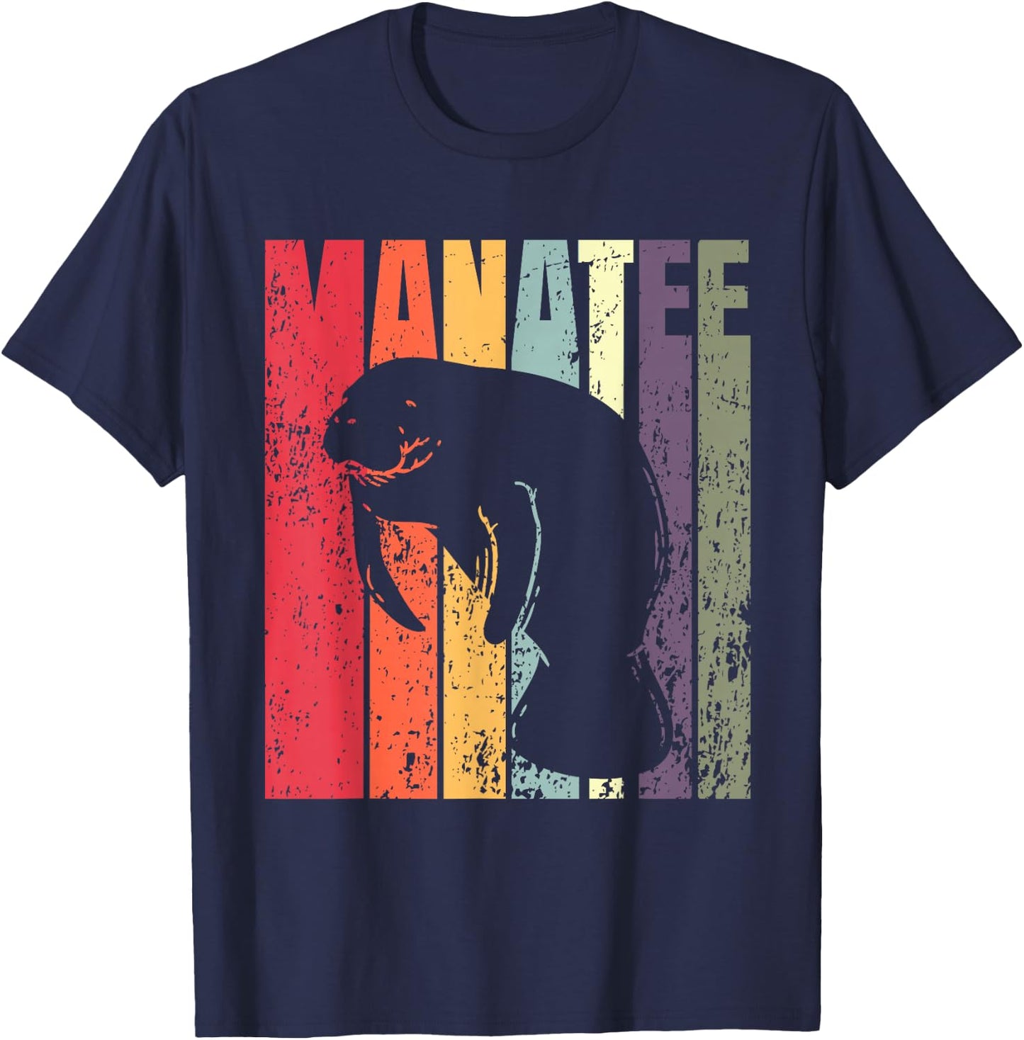 Retro Manatee T-Shirt - T-Shirt | Navy