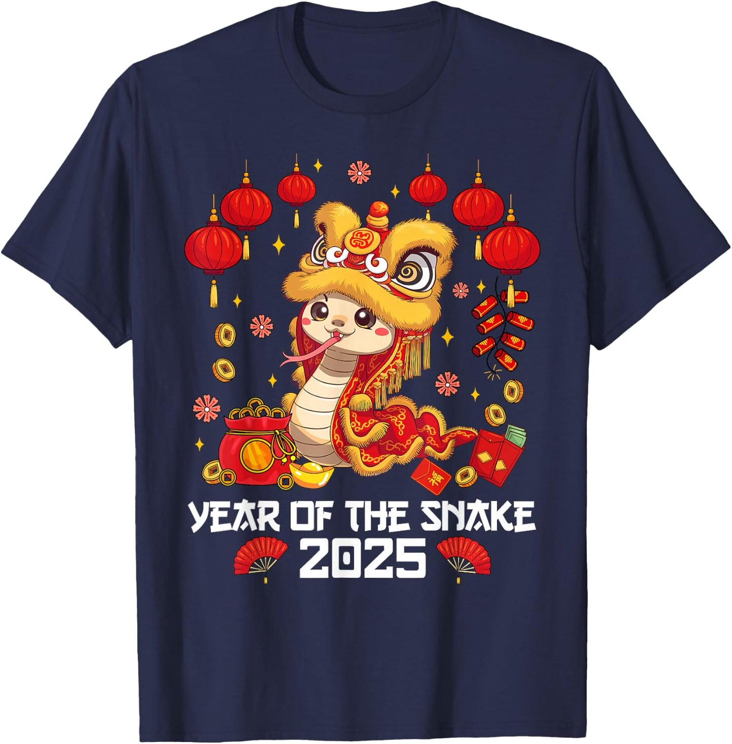 Chinese Lunnar New Year Snake The Year of The Snake 2025 T-Shirt - T-Shirt | Navy