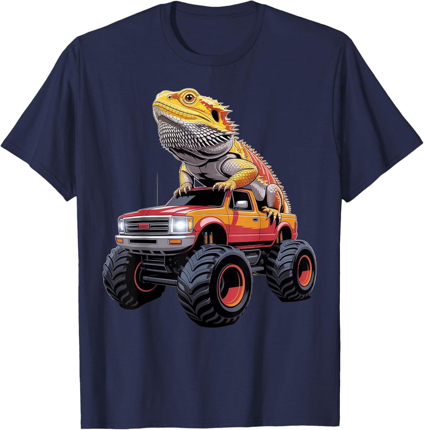Monster Truck With Bearded Dragon T-Shirt - T-Shirt | Navy