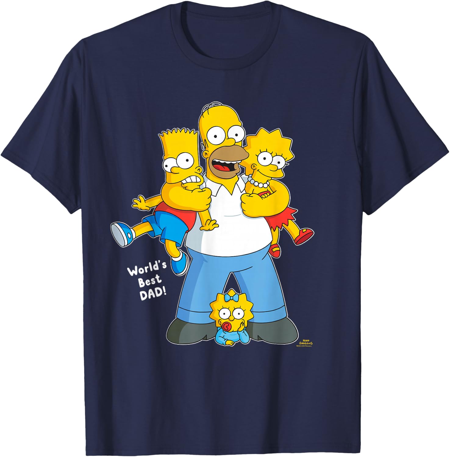 The Simpsons Homer Simpson World's Best Dad Father's Day T-Shirt - T-Shirt | Navy