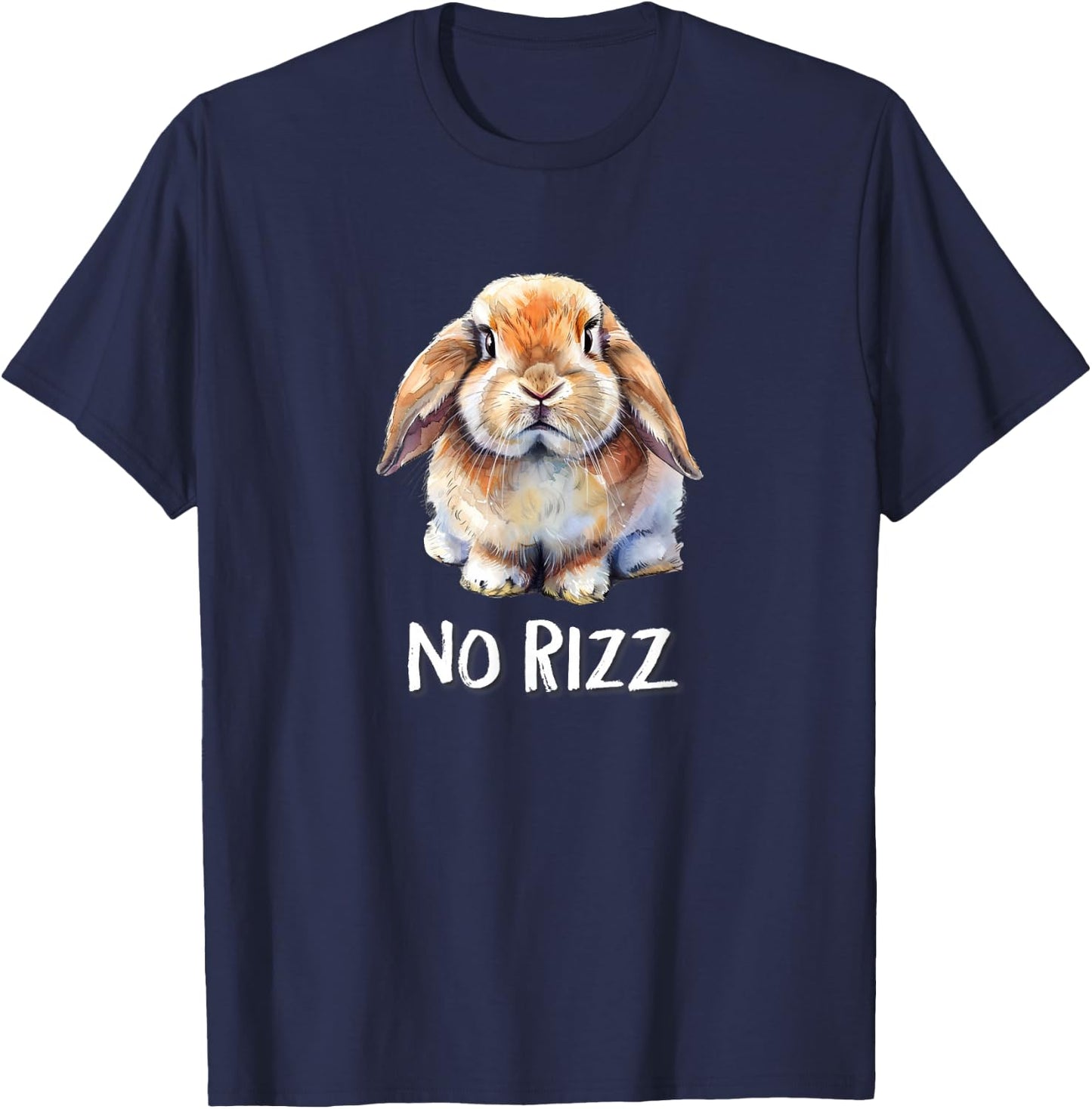 No Rizz Mini Holland Lop Bunny Rabbit Lover T-Shirt - T-Shirt | Navy
