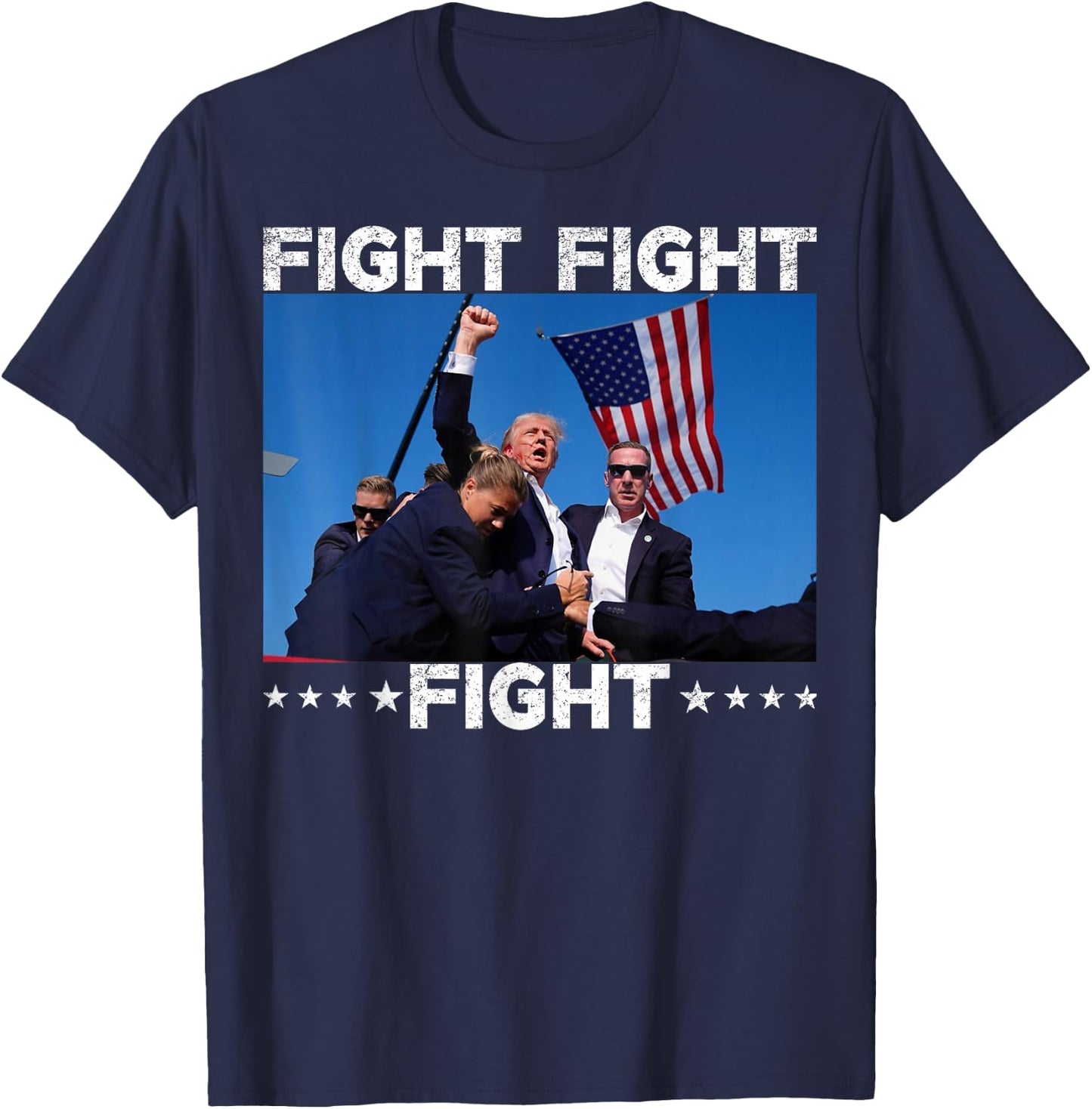 FIGHT FIGHT FIGHT Trump 2024 Vote Trump T-Shirt - T-Shirt | Navy