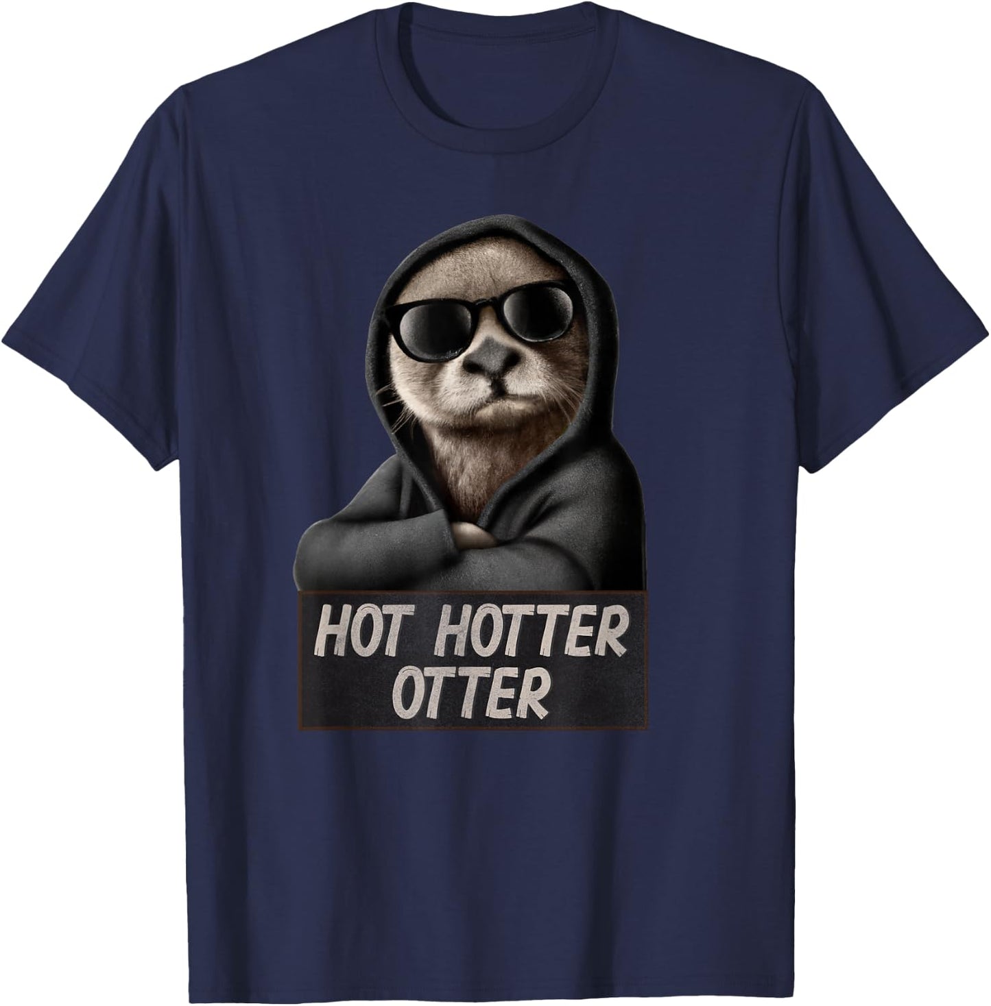 Funny Hot Hotter Otter Otterliebe , black T-Shirt - T-Shirt | Navy