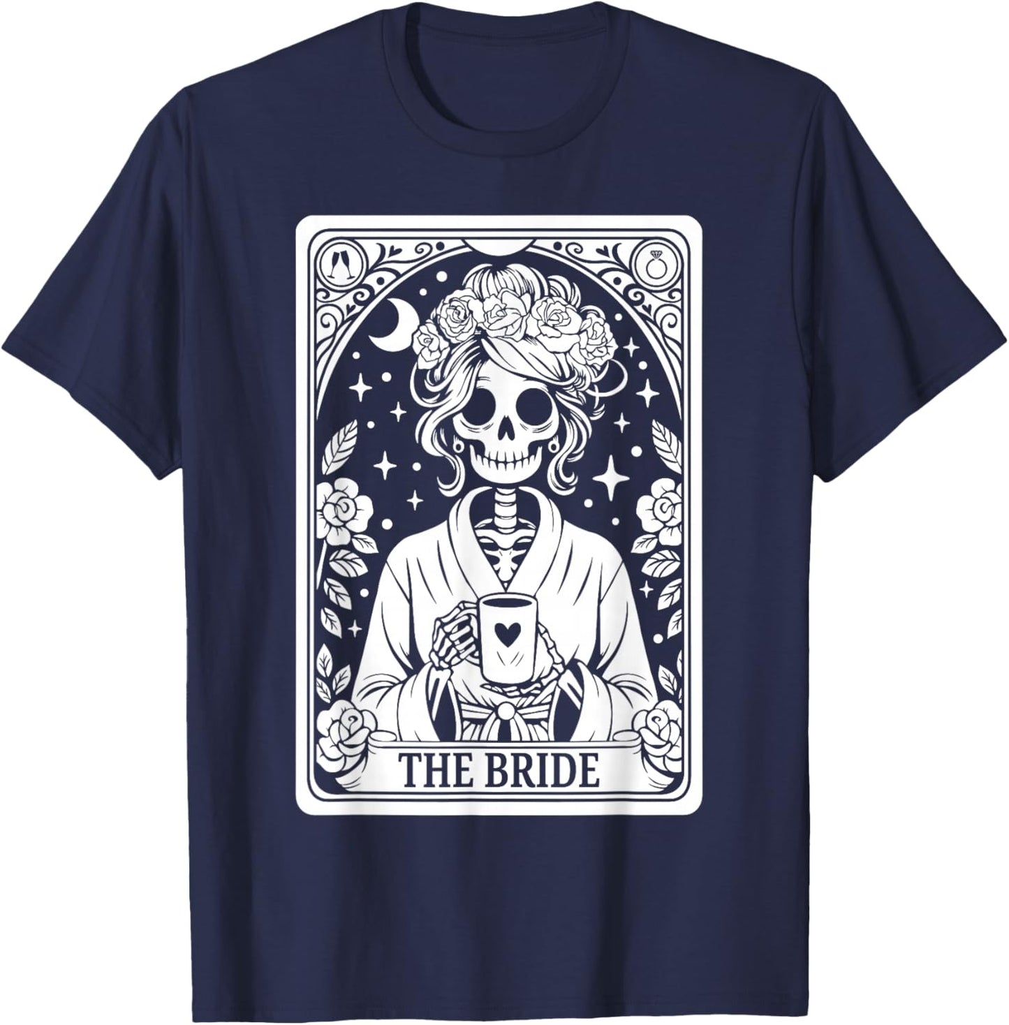 The Bride Skeleton Wedding Bachelorette Gothic Matching T-Shirt - T-Shirt | Navy