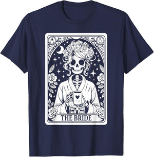 The Bride Skeleton Wedding Bachelorette Gothic Matching T-Shirt - T-Shirt | Navy
