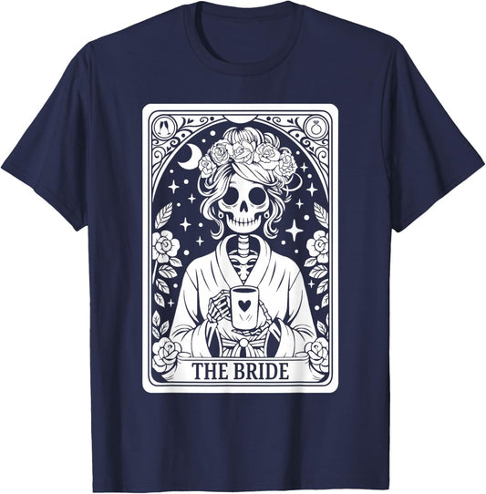 The Bride Skeleton Wedding Bachelorette Gothic Matching T-Shirt - T-Shirt | Navy