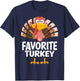 Thanksgiving Favorite Turkey Matching Pajama T-Shirt - T-Shirt | Navy