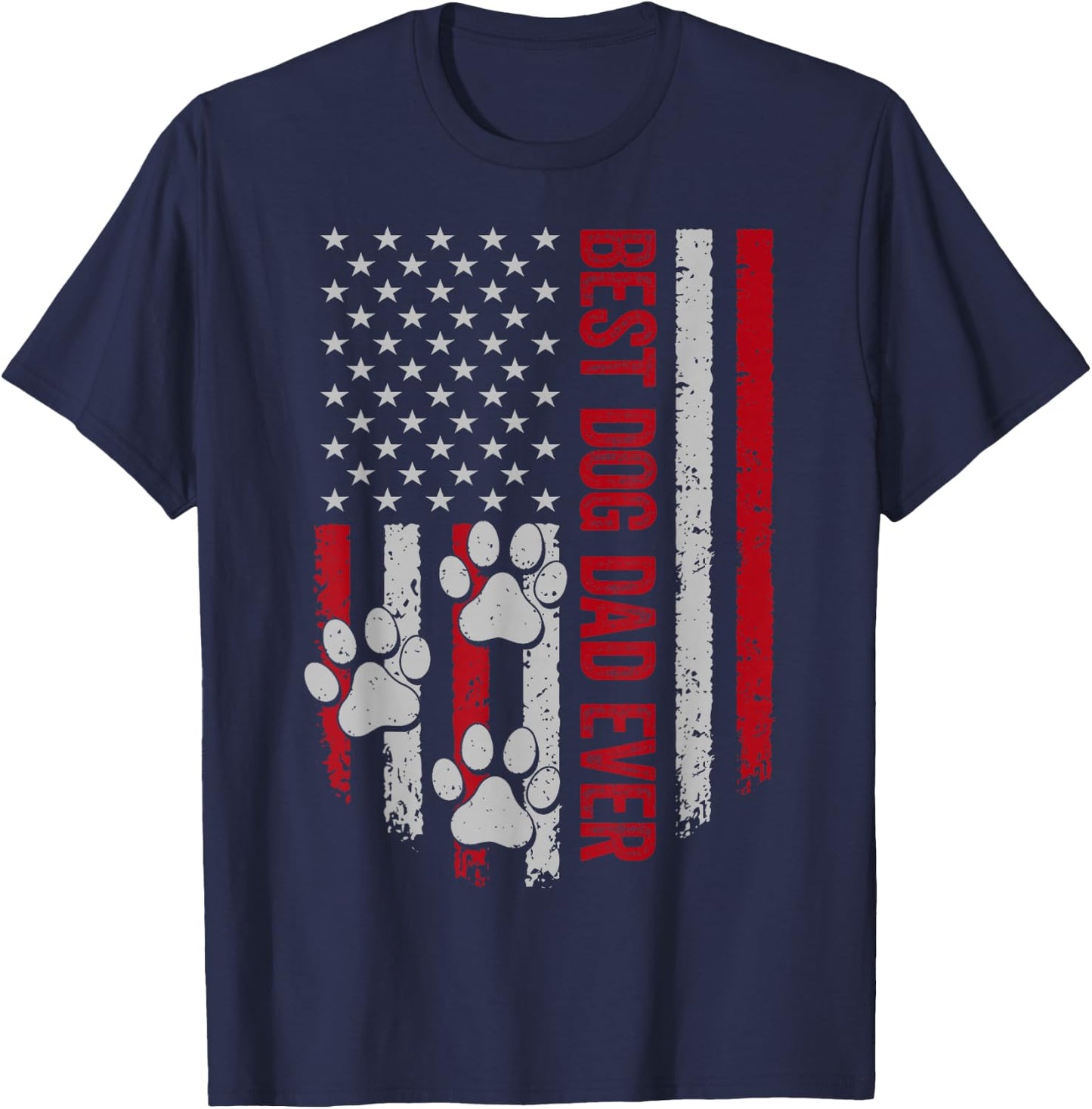 Funny Dad Fathers Day Dog Dad T-Shirt - T-Shirt | Navy