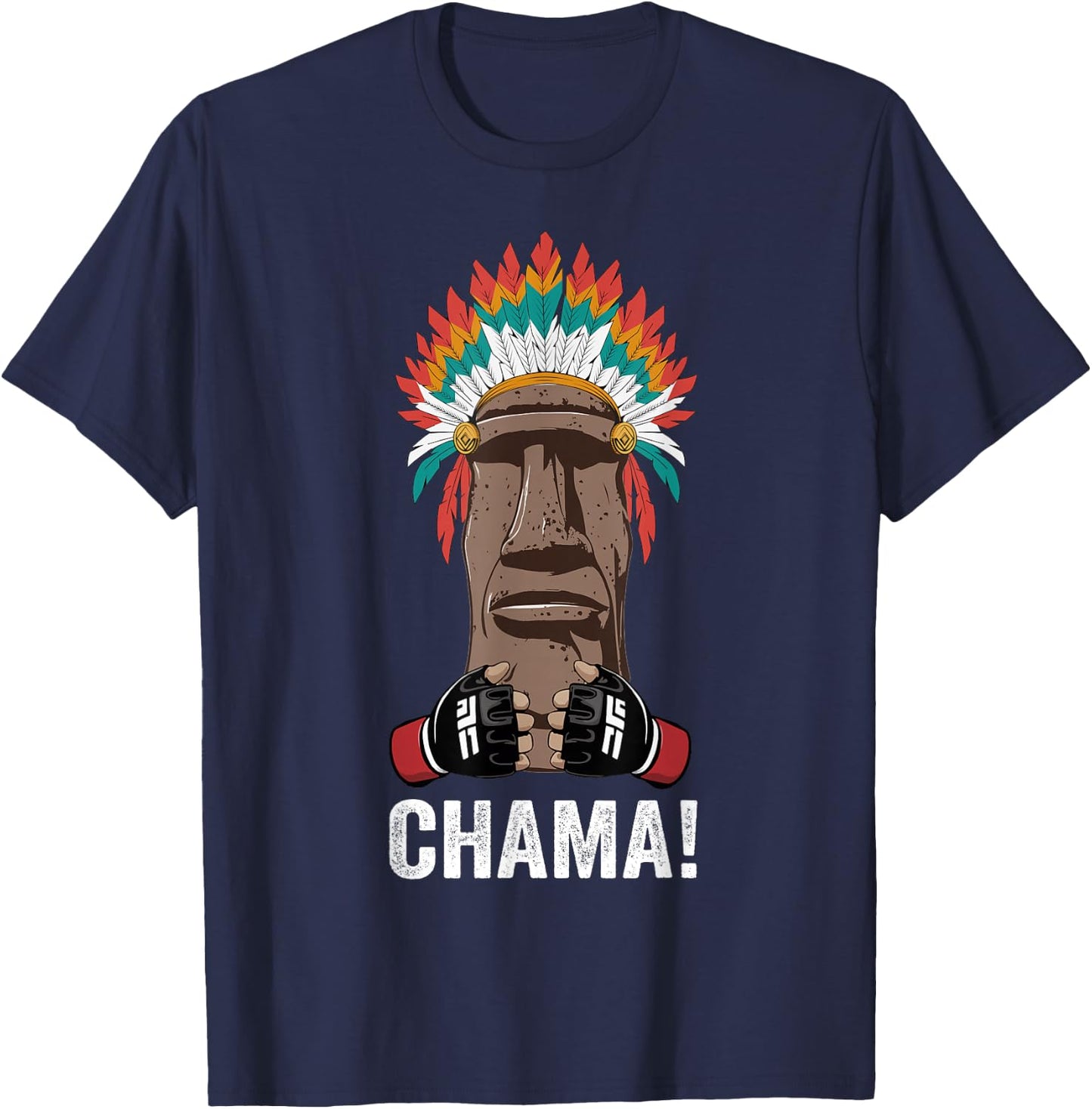 Chama Fighter MMA Fan JJB Boxing Muay Thai Kickboxing , Black, S T-Shirt - T-Shirt | Navy