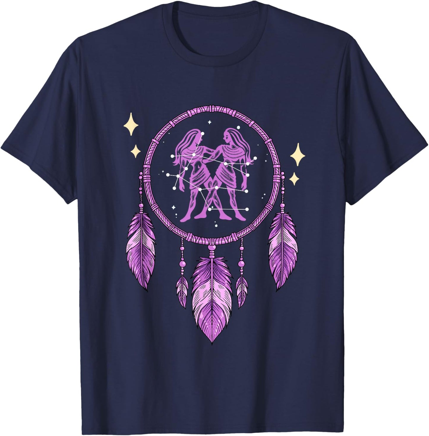 Gemini Zodiac Sign T-Shirt - T-Shirt | Navy