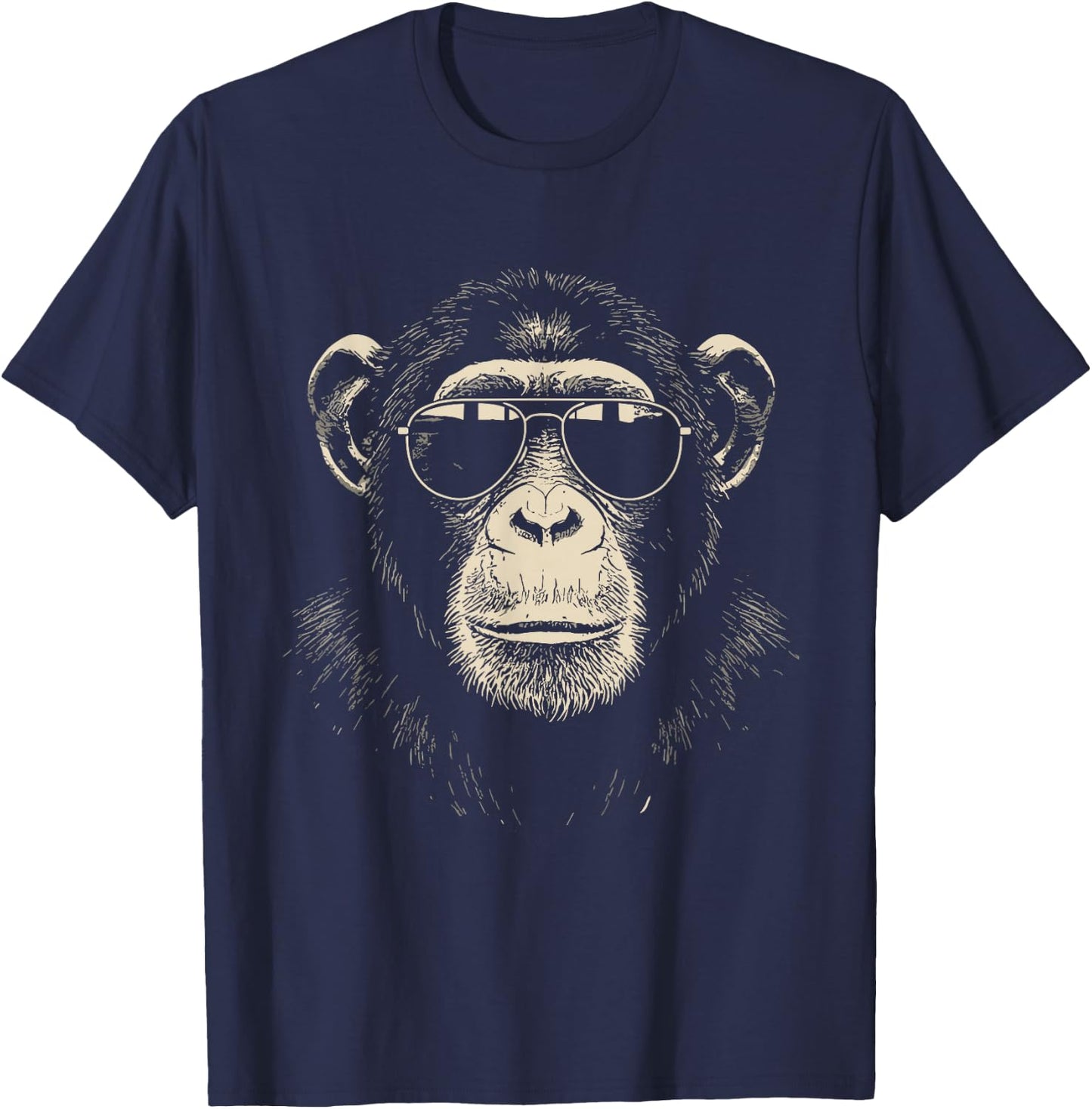 Cute Chimp Wearing Sunglasses Monkey Shirt Women T-Shirt - T-Shirt | Navy