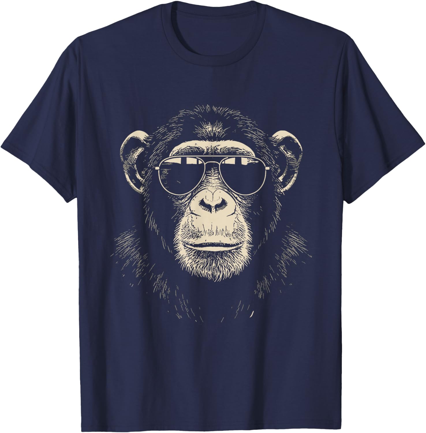 Cute Chimp Wearing Sunglasses Monkey Shirt Women T-Shirt - T-Shirt | Navy