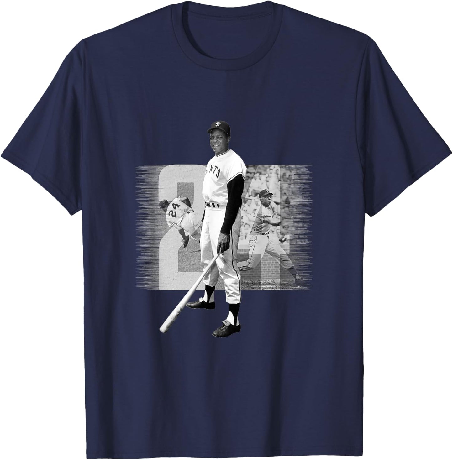 Willie Mays_Baseball_001 T-Shirt - T-Shirt | Navy