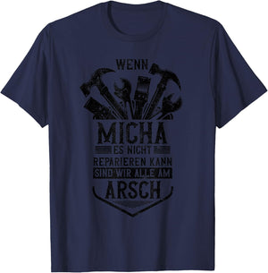 Micha Vorname Name Lustiges Micha T-Shirt - T-Shirt | Navy
