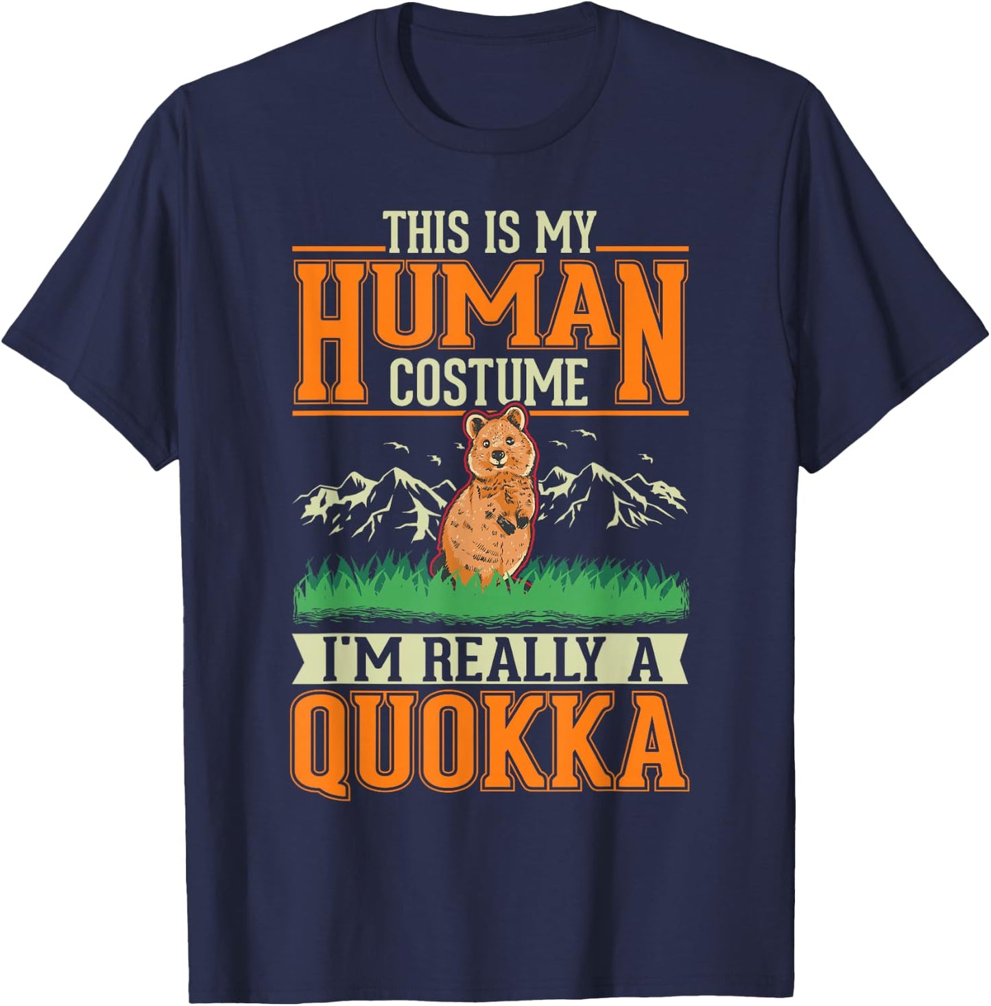 Quokka Human Costume Halloween Quokka T-Shirt - T-Shirt | Navy