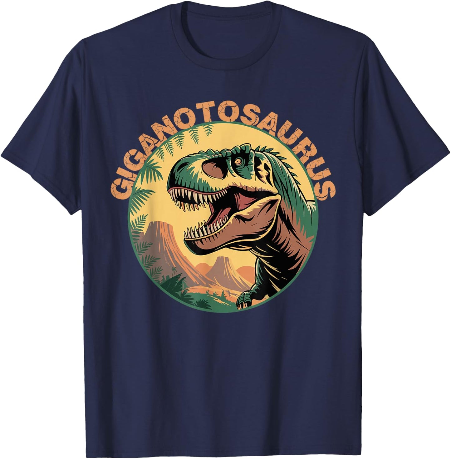 Gigantosaurus Vintage Badge Retro Design T-Shirt - T-Shirt | Navy