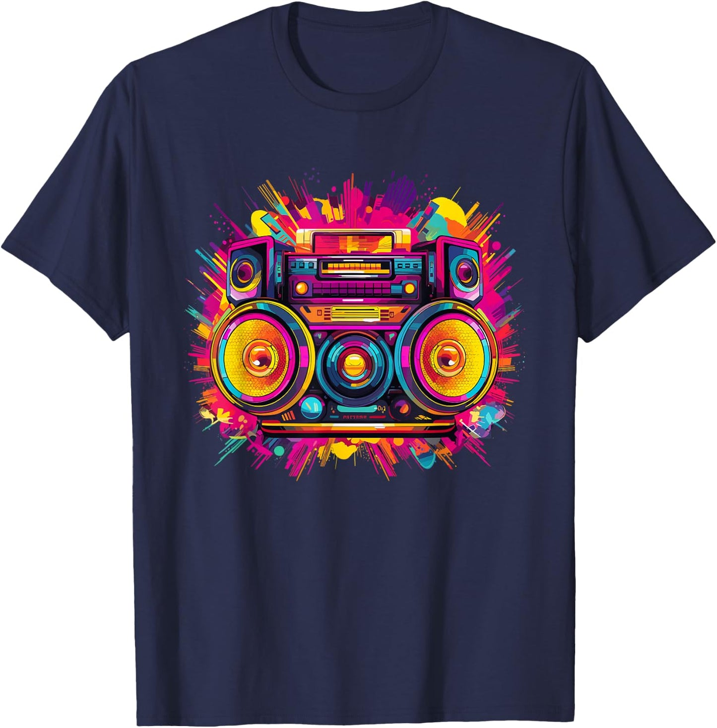 80s Outfit Party Carnival Pop Art Costume Fancy Dress 80s , black T-Shirt - T-Shirt | Navy