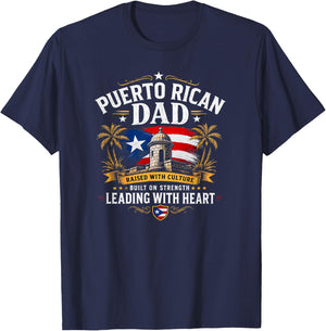 Puerto Rico Dad Boricua Pride Heritage Fatherhood Design T-Shirt - T-Shirt | Navy