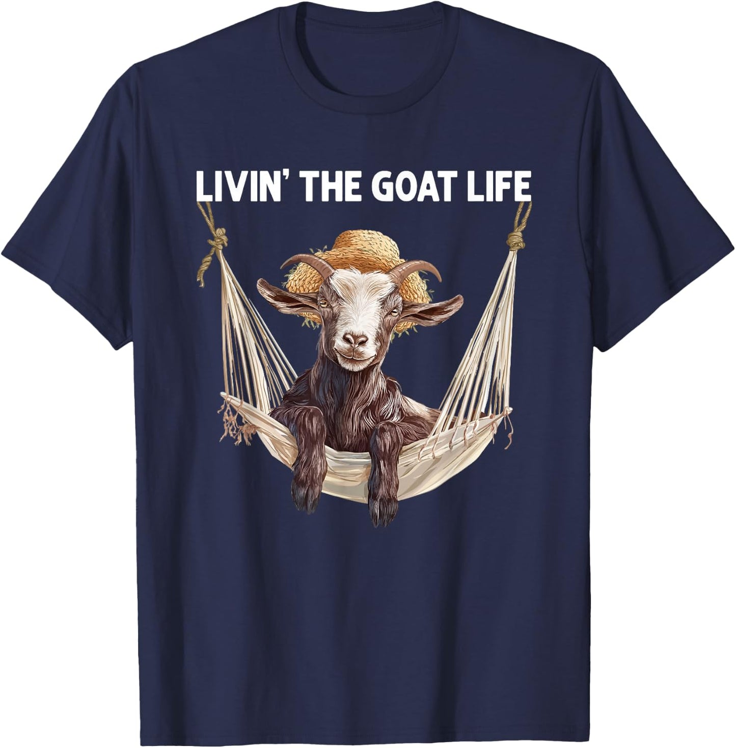 Goat Life Chilling Goat Farmer T-Shirt - T-Shirt | Navy