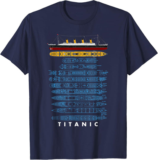 Titanic Schiff 1912 90er Jahre Outfit Herren Damen Kinder T-Shirt - T-Shirt | Navy