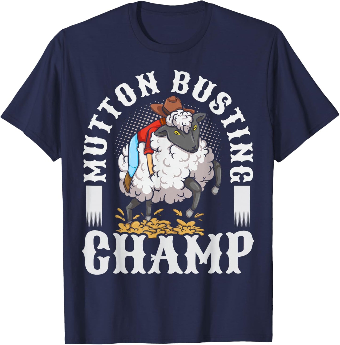 Youth Rodeo Mutton Busting Design for a Mutton Buster T-Shirt - T-Shirt | Navy
