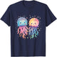 Jellyfish Marine Mammal Artwork Motif Sea Ocean Animal , black T-Shirt - T-Shirt | Navy