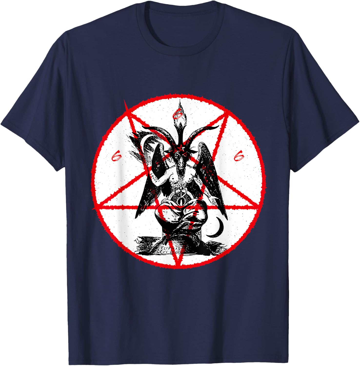 Dark Goat Baphomet - Satanic Lucifer Beelzebub Shirt T-Shirt - T-Shirt | Navy