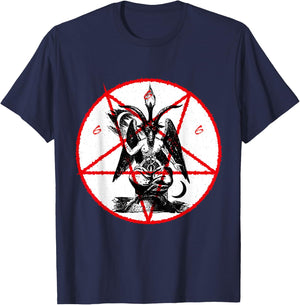 Dark Goat Baphomet - Satanic Lucifer Beelzebub Shirt T-Shirt - T-Shirt | Navy