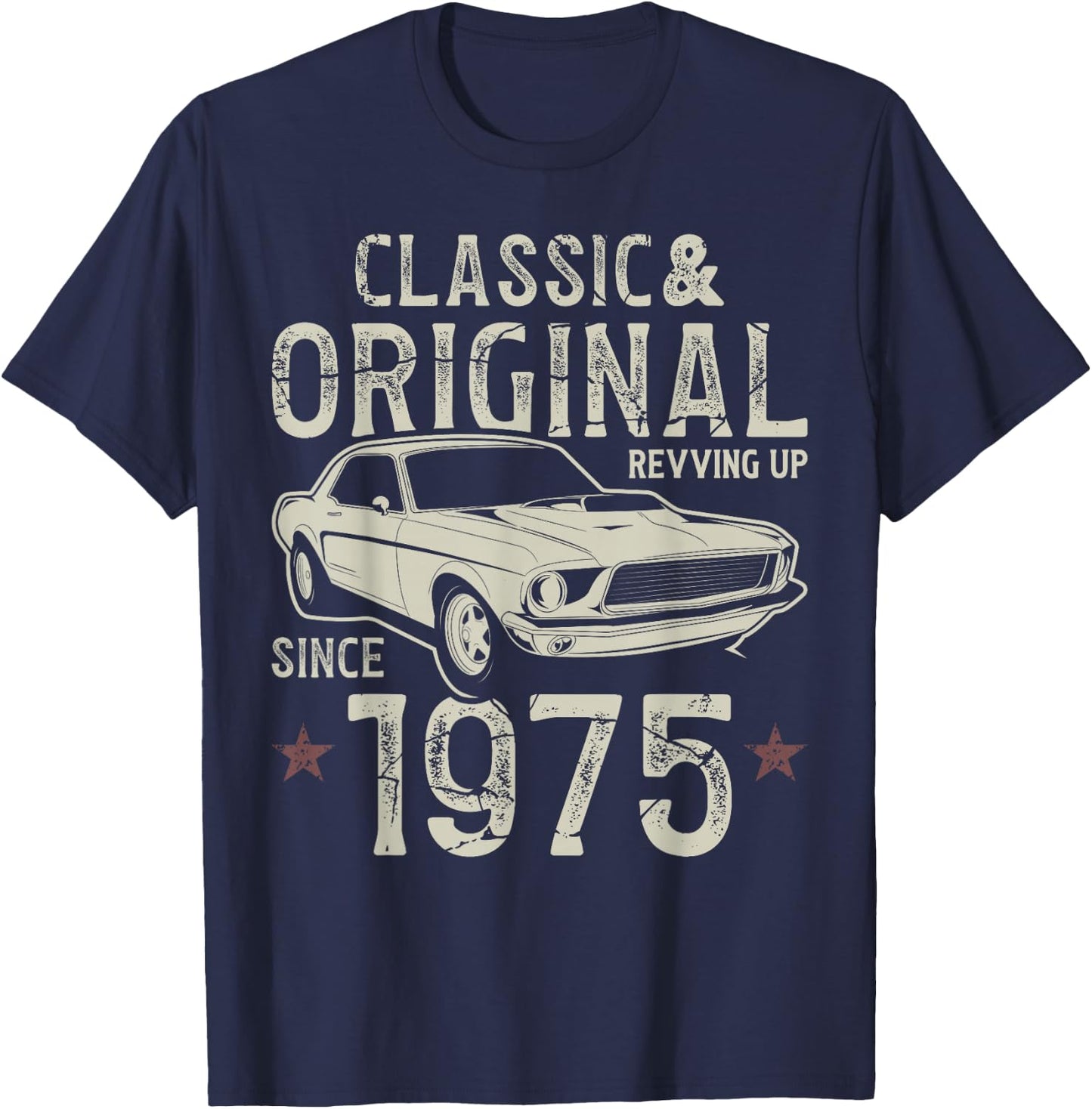 50th Birthday 1975 Vintage Car , black T-Shirt - T-Shirt | Navy