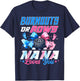 Burnouts Or Bows Gender Reveal Party Announcement Nana T-Shirt - T-Shirt | Navy