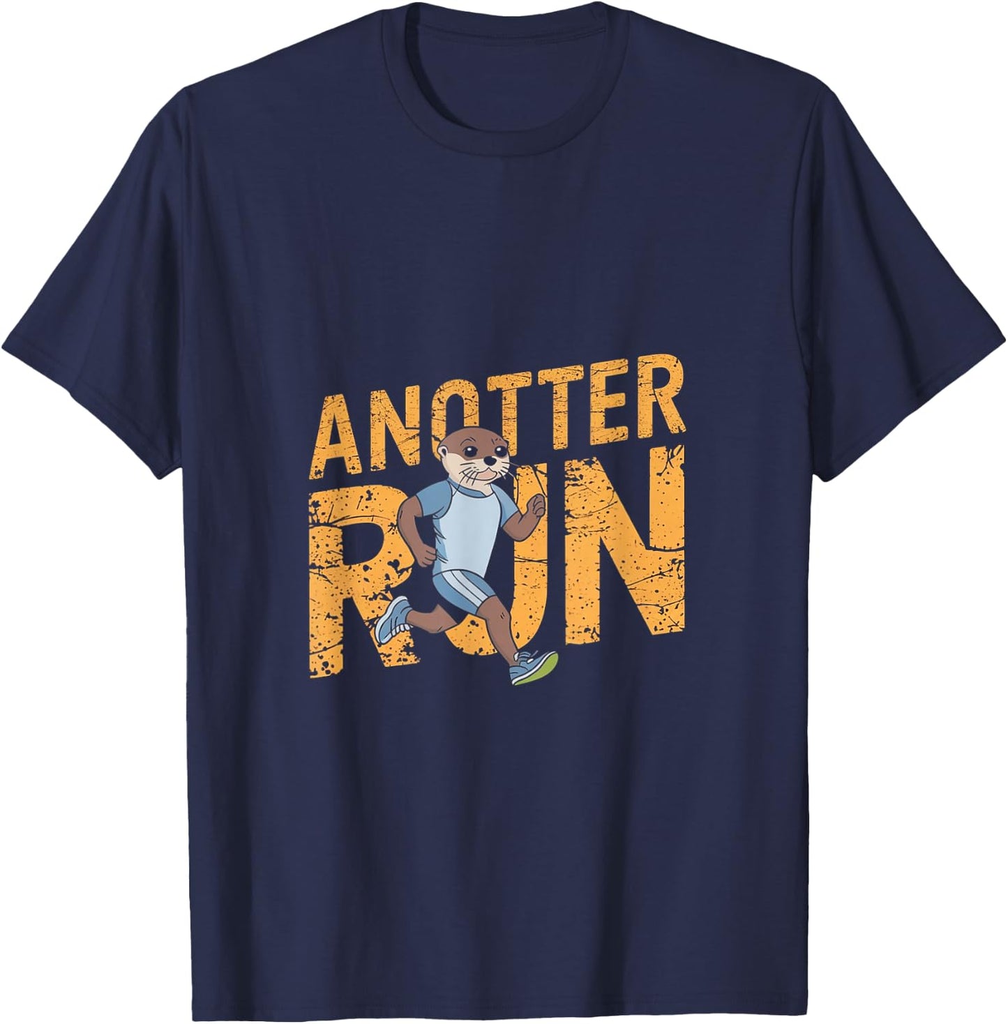 Anotter Run - Running Otter Funny Runner T-Shirt - T-Shirt | Navy