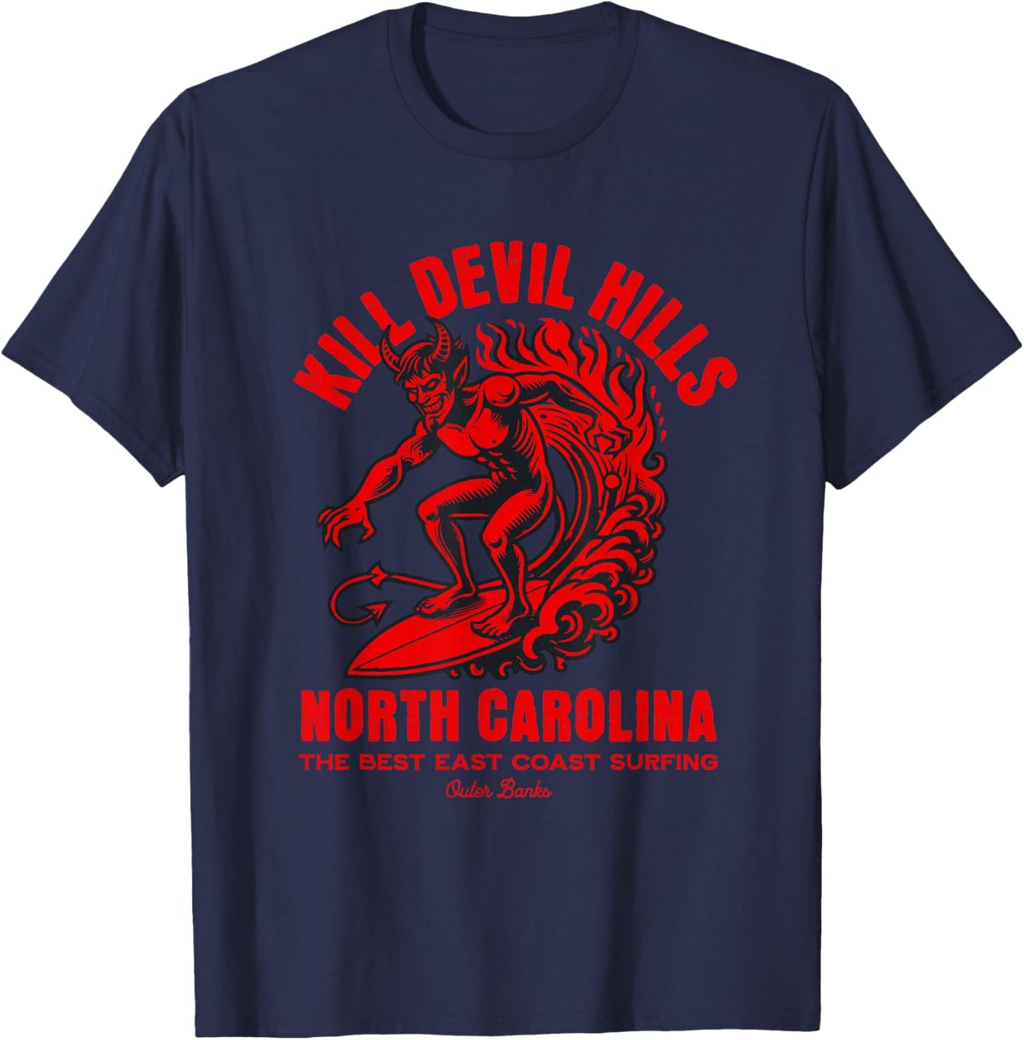 Kill Devil Hills North Carolina Best East Coast Surfing T-Shirt - T-Shirt | Navy