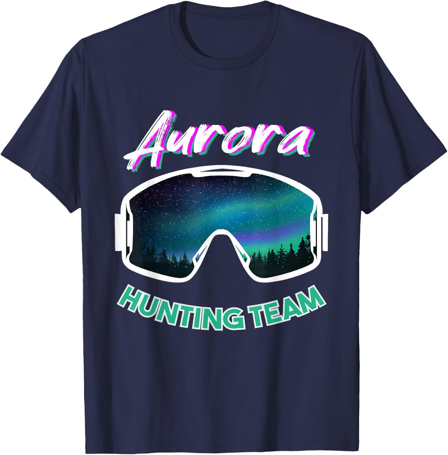 Aurora Hunting Team for Northern Light T-Shirt - T-Shirt | Navy