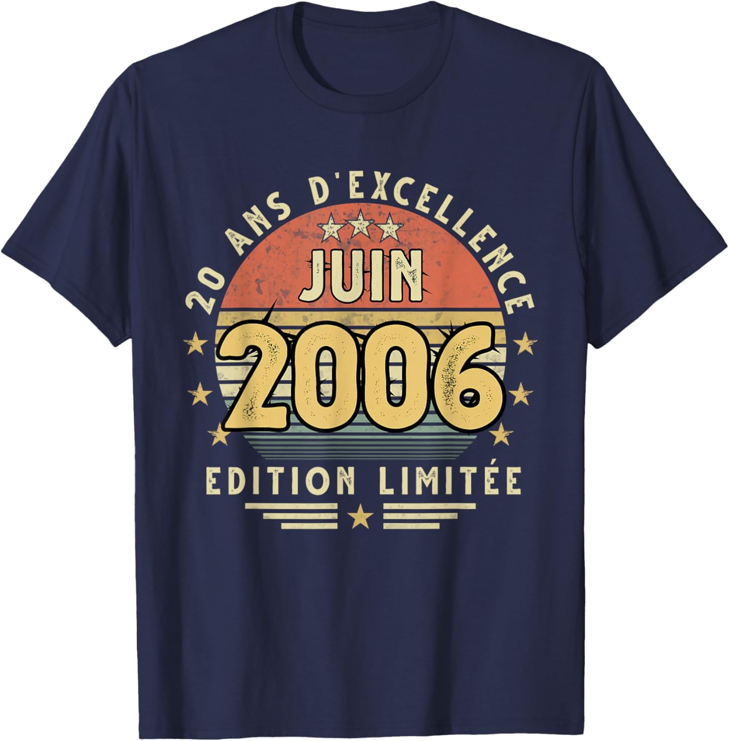 Juin 2006 Cadeau Anniversaire Juin 2006 20 Ans Homme Femme T-Shirt - T-Shirt | Navy