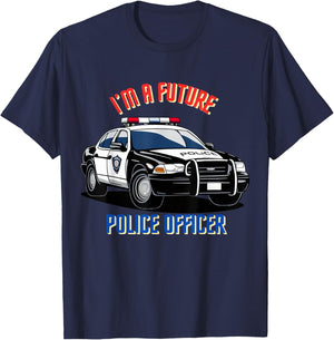 I am a future police officer Kid Police Young Police Police , Black, S T-Shirt - T-Shirt | Navy